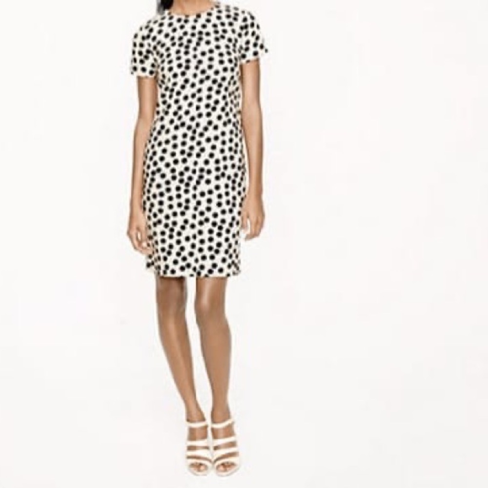 J. Crew Black and White Spotted Mini Dress